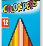 Creioane colorate triunghiulare MAPED Color'Peps 12 buc cu ascuțitoare