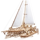 Ugears Merihobus – navă cu pânze mecanică 3D din lemn, trimaran