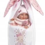 Llorens New Born fetiță – păpușă realistă bebeluș cu corp din vinil integral 40 cm