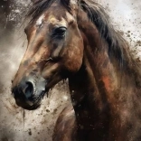 Pictură cu diamante – portret de cal 30 × 40 cm