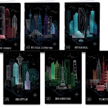 Caiet școlar A4 Premium Metallic cu motiv orașe