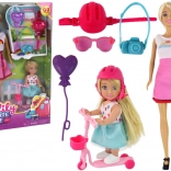 Păpuși Anlily Mama și Fiica cu Păr Blond și Troti