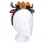 Bentiță de carnaval cu urechi și decorațiune în formă de dovleac