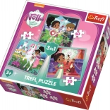 Puzzle Trefl Nella, prințesa cavalerilor – set 3‑în‑1 (20, 36, 50 piese)