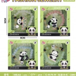 set de bijuterii pentru copii cu panda – brățară verde și agrafă