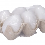 Oul de plastic alb decorativ 6 cm, 6 buc