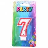 Lumânare de petrecere numărul șapte roșie