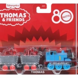Thomas și prietenii – ediția a 80-a aniversare – locomotivă metalică cu 2 vagoane
