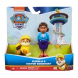 Set de figurine Patrula Cățelușilor - Rubble și primărița Goodway cu Chickaletta