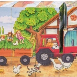 GOKI cuburi din lemn – anotimpurile la fermă, 12 cuburi