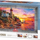 ART PUZZLE Puzzle cu ramă și adeziv Apus de soare minunat 1000 de piese