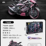 Set de construit motocicletă de curse roz 2066 piese 1:5