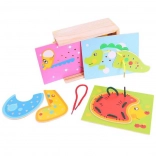 Bigjigs Toys înșiruire de animăluțe – set din lemn pentru copii
