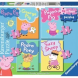 Primele mele puzzle-uri Peppa Pig 4-în-1 (2–5 piese) RAVENSBURGER