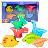 Set de jucării din cauciuc pentru baie Dino World 6 bucăți