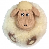 Magnet din lemn cu pompon – oaie