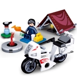 Sluban Town motociclist în camping set de construcție