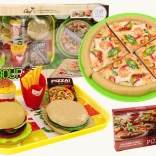 Set fast food pentru copii – pizza, burgeri, cartofi prăjiți și accesorii, 24 piese