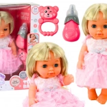 Păpușă în Rochie Roz cu Accesorii și Sunete