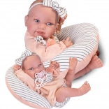 Păpușă bebeluș realistă cu corp din vinil complet 42 cm