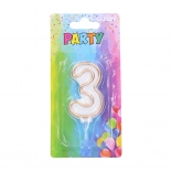 Lumânare petrecere cifra 3 - aurie