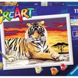 Pictura după numere Tigrul Majestuos 24x18 cm