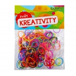 Elasticuri magice pentru împletit în culori diferite, 200 bucăți