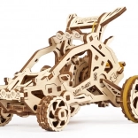 Puzzle mecanic 3D din lemn, mini buggy UGEARS, 80 de piese