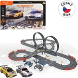 Pistă auto 790 cm cu două mașini, pe baterii