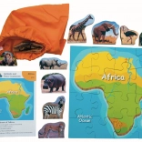 Puzzle din lemn Africa și animalele sale