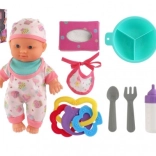 Păpușă bebeluș 22 cm cu corp rigid și accesorii