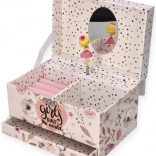 Căsuță de bijuterii cu mecanism muzical Balerină – roz floral