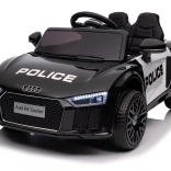 Mașinuță de poliție pentru copii AUDI R8 pe baterii, cu telecomandă, roți EVA, pornire lină, MP3 și LED