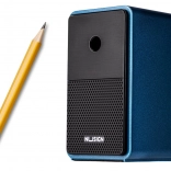 Ascuțitoare cu manivelă, cu recipient și reglare a lamei, albastră