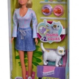 Păpușa Steffi și îngrijirea pisicii