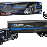 Set amuzant de camion remote-control cu lumini LED 27MHz albastru