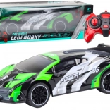 mașină sport RC 1:10 cu lumini, viteză 25 km/h – verde