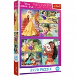 Puzzle 2x70 Disney Prințese Zile de Basme