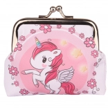 Portofel pentru copii cu unicorn și flori 10x9 cm