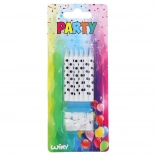 Lumânări cu puncte negre cu suporturi 12 buc