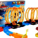 Pistă de curse cu 4 bucle, 2 mașinuțe, lungime 181 cm