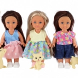 Păpușă cu animăluț 12 cm în cutie, 3 tipuri