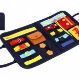 Placă educativă motrică din fetru cu fermoare, nasturi și catarame 24 × 27 × 4 cm
