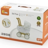 Cărucior din lemn pentru păpuși cu gondolă Viga