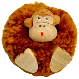 Maimuță din lemn magnetică cu pompon