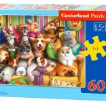 Puzzle 60 de piese Animale vesele CASTORLAND