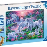 Puzzle Ravensburger Unicorni în strălucirea apusului 150 piese