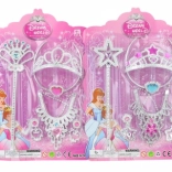 Set prințesă: coroană și sceptru cu colier și cercei