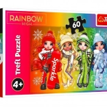 Puzzle 60 piese Păpuși vesele RAINBOW HIGH