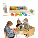 Mărgea mare din lemn pentru înșirat Montessori de la Masterkidz